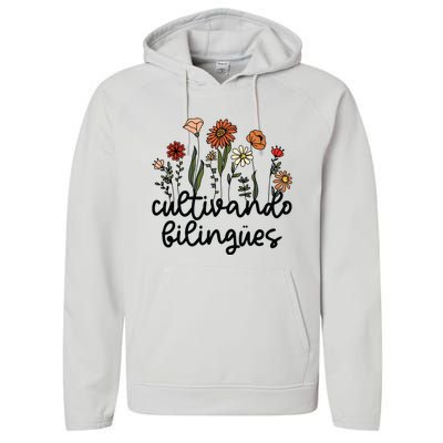 Cultivando Bilingues Dual Language Crew Bilingual Teacher Performance Fleece Hoodie