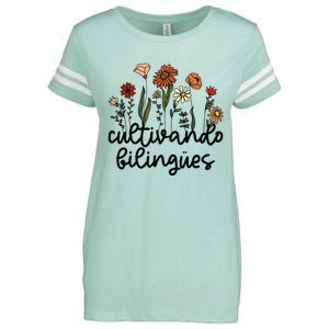 Cultivando Bilingues Dual Language Crew Bilingual Teacher Enza Ladies Jersey Football T-Shirt