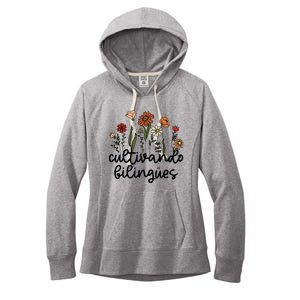 Cultivando Bilingues Dual Language Crew Bilingual Teacher Women's Fleece Hoodie