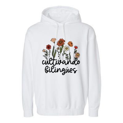 Cultivando Bilingues Dual Language Crew Bilingual Teacher Garment-Dyed Fleece Hoodie