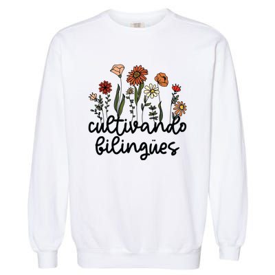 Cultivando Bilingues Dual Language Crew Bilingual Teacher Garment-Dyed Sweatshirt