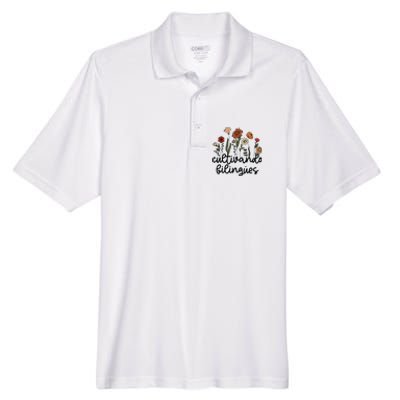 Cultivando Bilingues Dual Language Crew Bilingual Teacher Men's Origin Performance Pique Polo