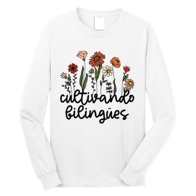 Cultivando Bilingues Dual Language Crew Bilingual Teacher Long Sleeve Shirt