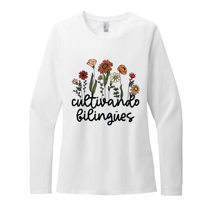 Cultivando Bilingues Dual Language Crew Bilingual Teacher Womens CVC Long Sleeve Shirt