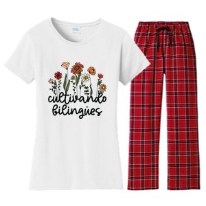 Cultivando Bilingues Dual Language Crew Bilingual Teacher Women's Flannel Pajama Set