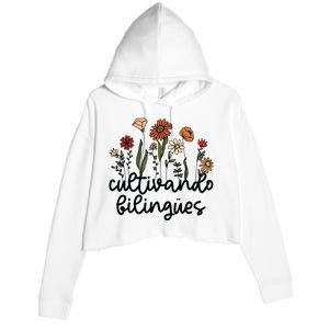 Cultivando Bilingues Dual Language Crew Bilingual Teacher Crop Fleece Hoodie