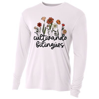 Cultivando Bilingues Dual Language Crew Bilingual Teacher Cooling Performance Long Sleeve Crew