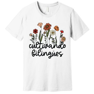 Cultivando Bilingues Dual Language Crew Bilingual Teacher Premium T-Shirt