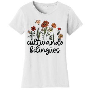 Cultivando Bilingues Dual Language Crew Bilingual Teacher Women's T-Shirt