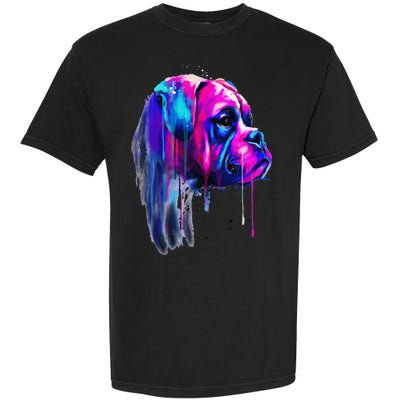 Colorful Boxer Dog Art Watercolor Garment-Dyed Heavyweight T-Shirt