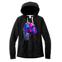 Colorful Boxer Dog Art Watercolor Women's Fleece Hoodie