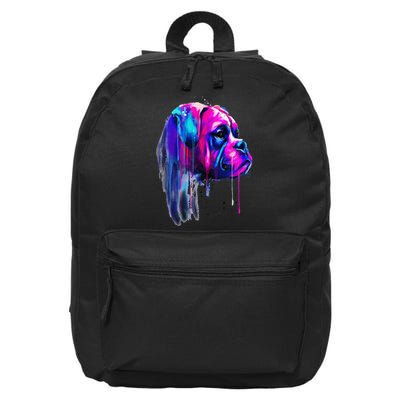 Colorful Boxer Dog Art Watercolor 16 in Basic Backpack