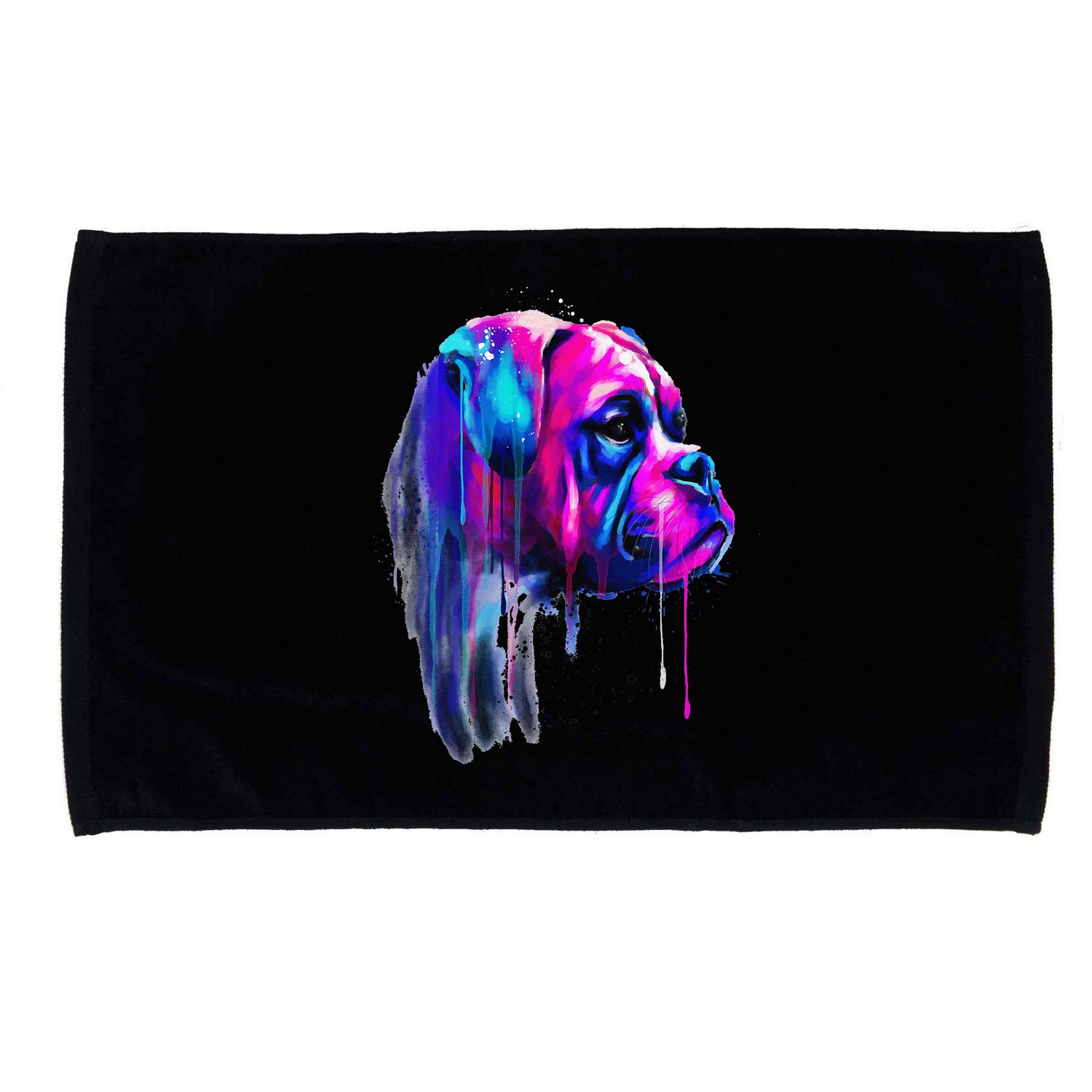 Colorful Boxer Dog Art Watercolor Microfiber Hand Towel