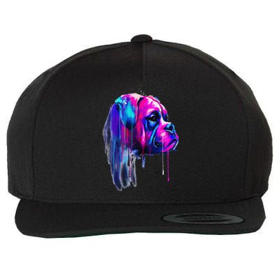 Colorful Boxer Dog Art Watercolor Wool Snapback Cap