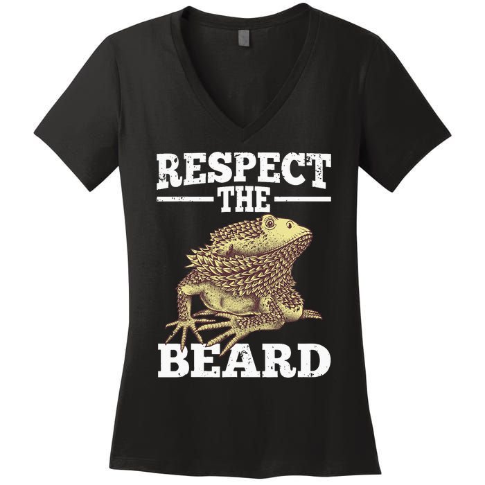 Cool Bearded Dragon For Men Women Reptile Lizard Herpetology Women's V-Neck T-Shirt