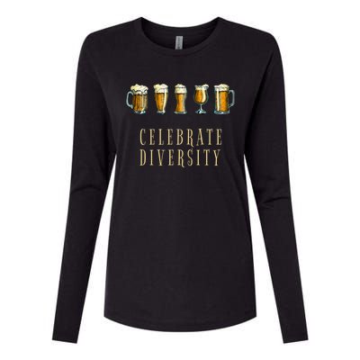 Celebrate Beer Diversity Drinking Gift Womens Cotton Relaxed Long Sleeve T-Shirt