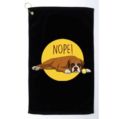 Cute Boxers Dog And Funny Dog Lazy Boxer Dog Platinum Collection Golf Towel