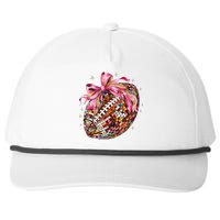 Coquette Bow Disco Funny Football Game Day Touchdown Season Gift Snapback Five-Panel Rope Hat