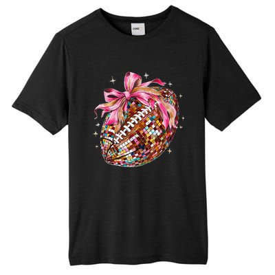 Coquette Bow Disco Funny Football Game Day Touchdown Season Gift Tall Fusion ChromaSoft Performance T-Shirt