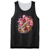 Coquette Bow Disco Funny Football Game Day Touchdown Season Gift Mesh Reversible Basketball Jersey Tank