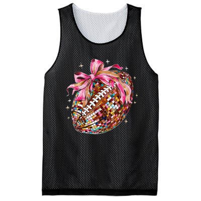 Coquette Bow Disco Funny Football Game Day Touchdown Season Gift Mesh Reversible Basketball Jersey Tank