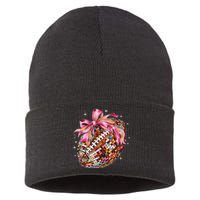 Coquette Bow Disco Funny Football Game Day Touchdown Season Gift Sustainable Knit Beanie