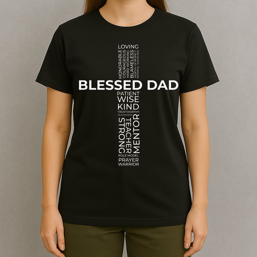 Christian Blessed Dad Cross Fathers Day T-Shirt