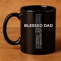 Christian Blessed Dad Cross Fathers Day 11oz C Handle Ceramic Mug