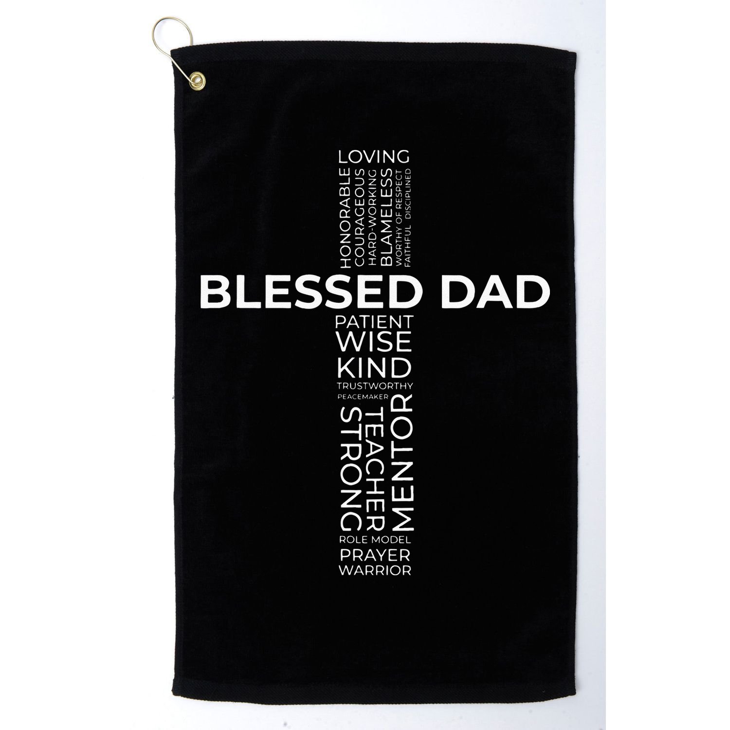 Christian Blessed Dad Cross Fathers Day Golf Towel
