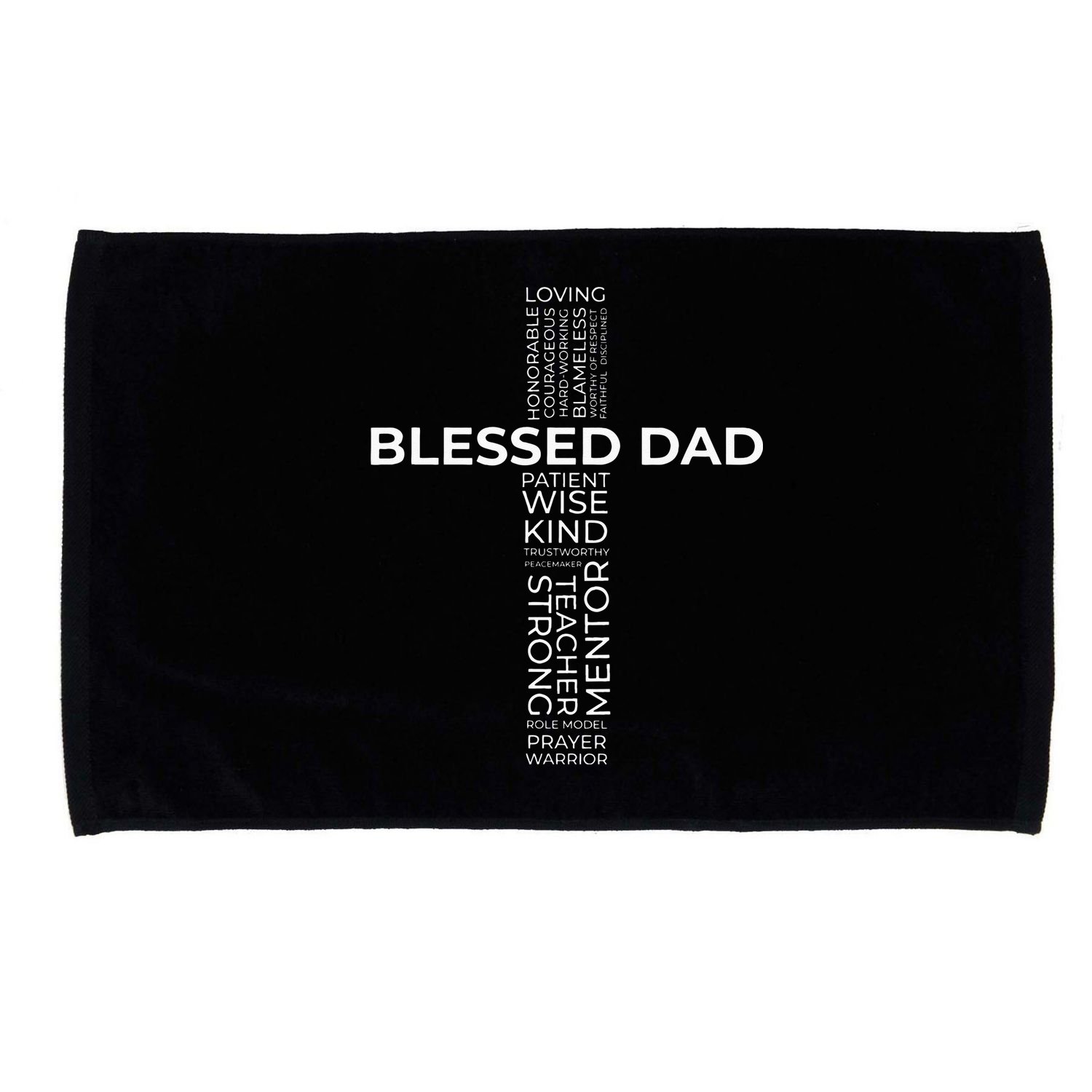 Christian Blessed Dad Cross Fathers Day Microfiber Hand Towel