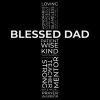 Christian Blessed Dad Cross Fathers Day Cropped Pullover Crew