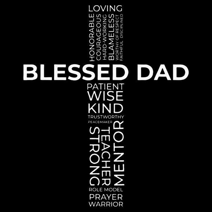 Christian Blessed Dad Cross Fathers Day Cropped Pullover Crew