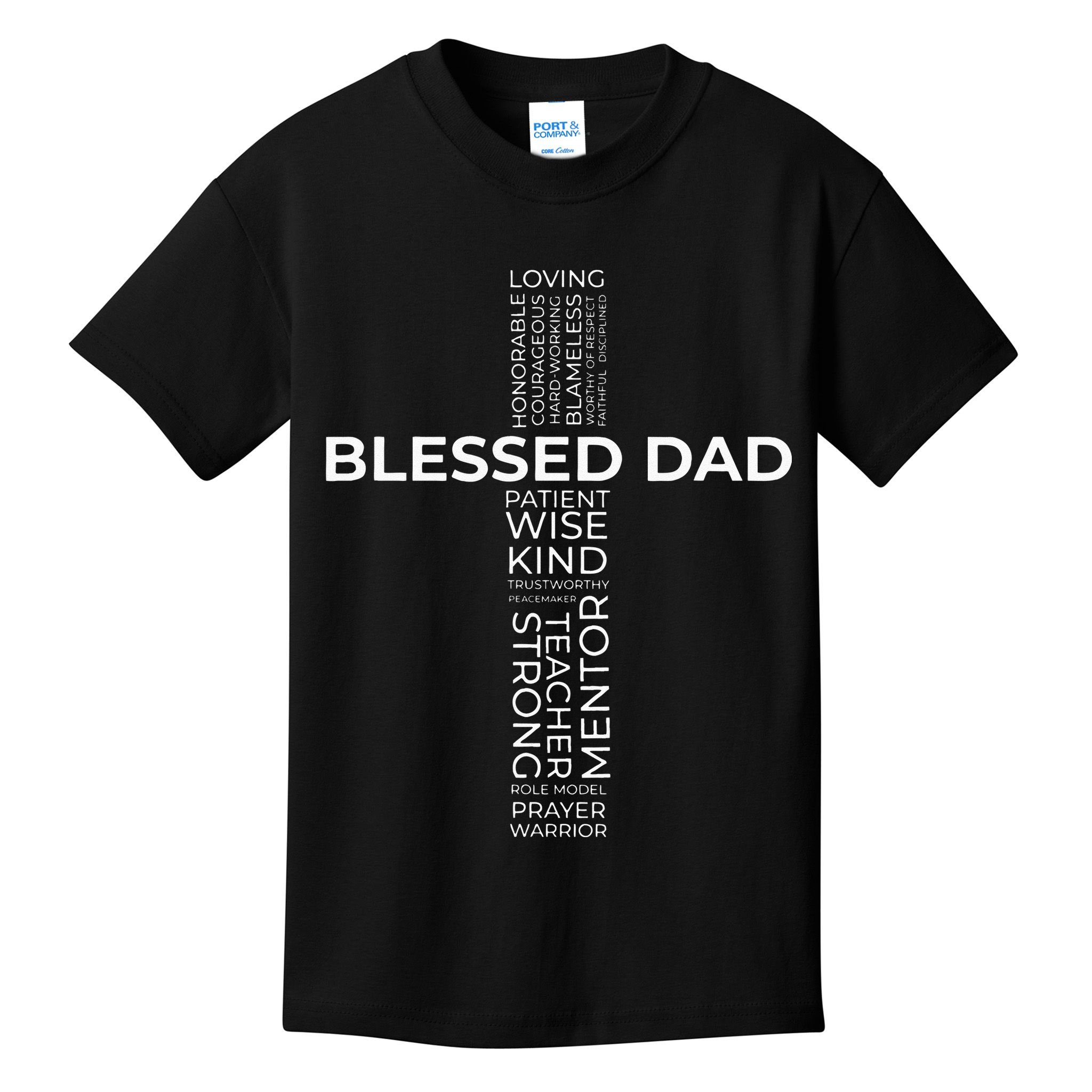 Christian Blessed Dad Cross Fathers Day Kids T-Shirt