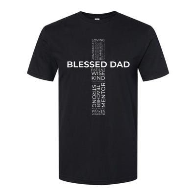 Christian Blessed Dad Cross Fathers Day Softstyle® CVC T-Shirt