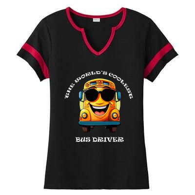 Coolest Bus Driver Ladies Halftime Notch Neck Tee