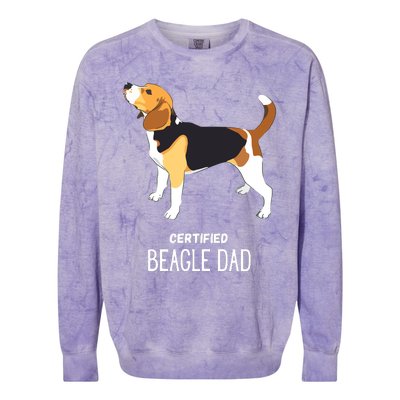 Certified Beagle Dad Colorblast Crewneck Sweatshirt