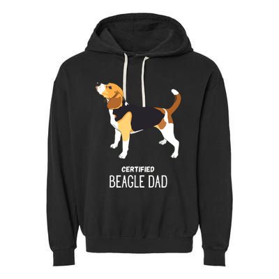 Certified Beagle Dad Garment-Dyed Fleece Hoodie