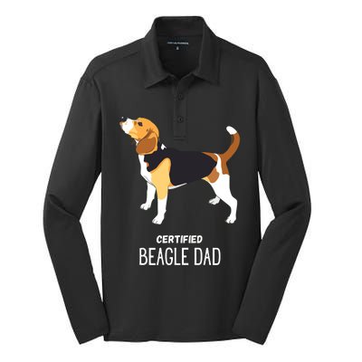 Certified Beagle Dad Silk Touch Performance Long Sleeve Polo