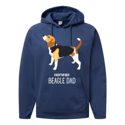 Certified Beagle Dad Performance Fleece Hoodie