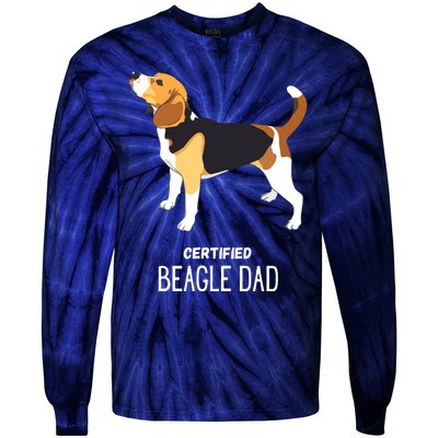 Certified Beagle Dad Tie-Dye Long Sleeve Shirt