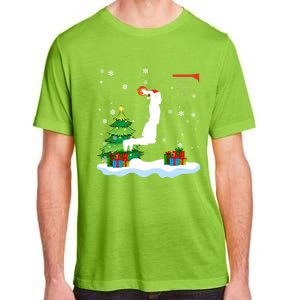 Christmas Basketball Dunk Santa Hat Snowflakes Tree Holiday Gift Adult ChromaSoft Performance T-Shirt