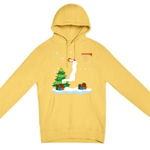 Christmas Basketball Dunk Santa Hat Snowflakes Tree Holiday Gift Premium Pullover Hoodie