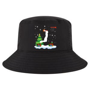 Christmas Basketball Dunk Santa Hat Snowflakes Tree Holiday Gift Cool Comfort Performance Bucket Hat