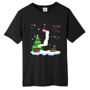 Christmas Basketball Dunk Santa Hat Snowflakes Tree Holiday Gift Tall Fusion ChromaSoft Performance T-Shirt