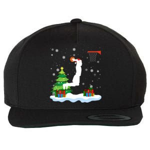 Christmas Basketball Dunk Santa Hat Snowflakes Tree Holiday Gift Wool Snapback Cap