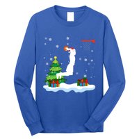 Christmas Basketball Dunk Santa Hat Snowflakes Tree Holiday Gift Long Sleeve Shirt