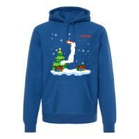 Christmas Basketball Dunk Santa Hat Snowflakes Tree Holiday Gift Premium Hoodie