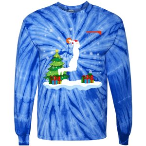 Christmas Basketball Dunk Santa Hat Snowflakes Tree Holiday Gift Tie-Dye Long Sleeve Shirt