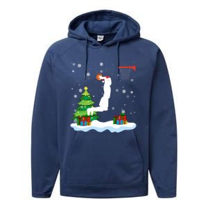 Christmas Basketball Dunk Santa Hat Snowflakes Tree Holiday Gift Performance Fleece Hoodie