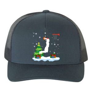 Christmas Basketball Dunk Santa Hat Snowflakes Tree Holiday Gift Yupoong Adult 5-Panel Trucker Hat